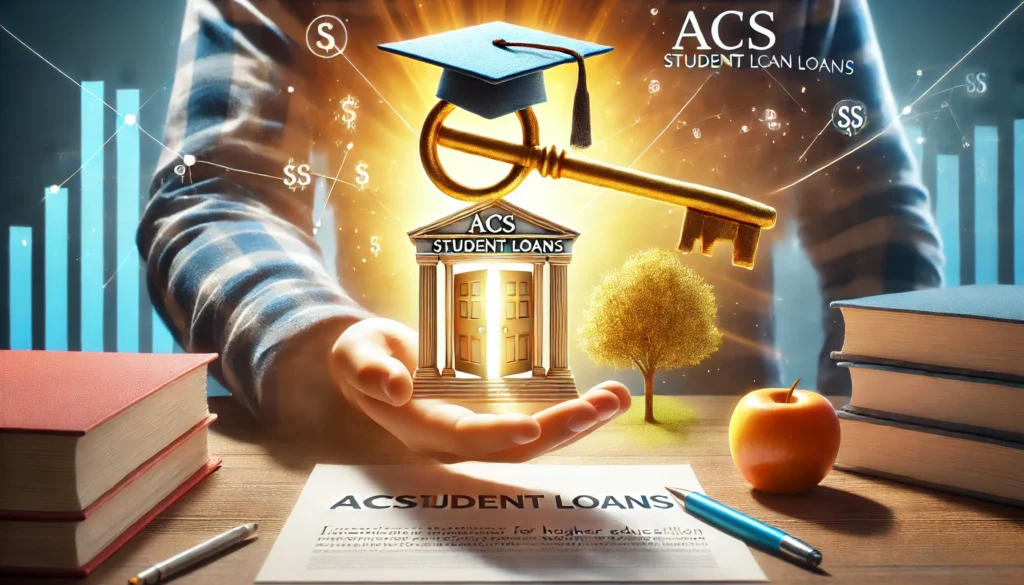 A hand holding a golden key unlocking a door to higher education, symbolizing financial assistance for students. The background is bright and inviting, emphasizing financial opportunities and academic growth.